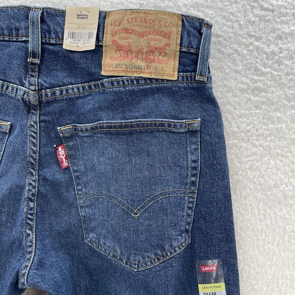 Levi's 512 Lo-Ball Jeans Men's 32x32 Blue Flex Stretch Large Tab American Denim - Picture 9 of 12